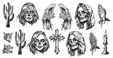 Dark art skulls symbols © DGIM studio