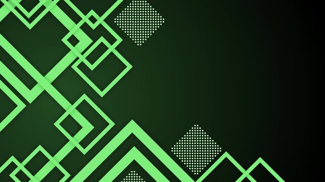 Abstract geometric pattern background with overlapping squares and diagonal lines animation