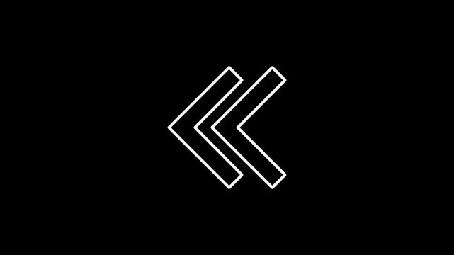 Double left arrow rewind icon