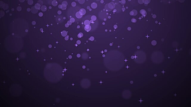 Abstract bokeh background animation with scattered light orbs and small star sparkles on a dark gradient, evoking depth and festive mood