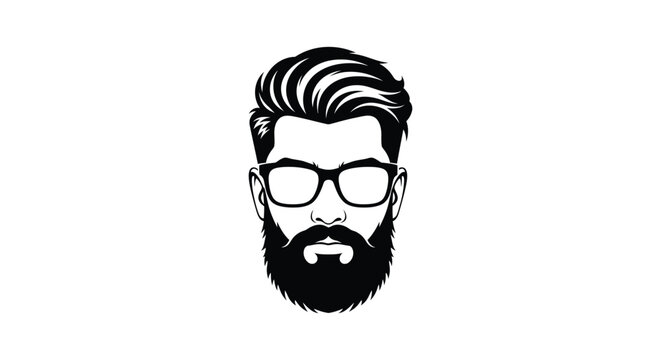 Man with beard and glasses stylish portrait