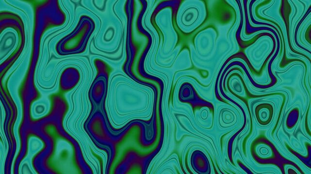 Deep Teal And Emerald Green Fluid Marble Distortion Motion Background Loop Effect