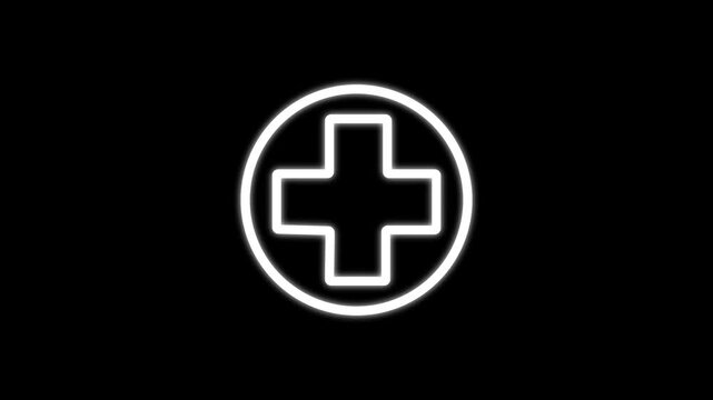 Medical Cross Symbol Healthcare Icon.  plus symbol icon simple positive plus icon concept.4k video