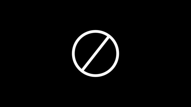 Ban and block icon animation for restriction and prohibited access concept.4k video