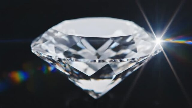 Sparkling Clear Diamond with Radiant Lens Flares