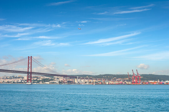 Bridge river port Lisbon, Portugal