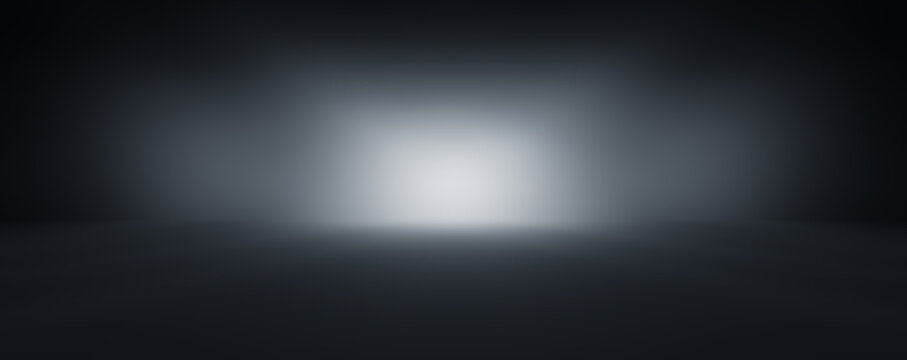 perspective floor backdrop black room studio with gray gradient spotlight backdrop background for display your product or artwork 