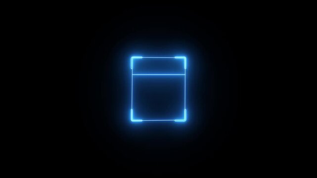 neon QR Code Scanner Animation on black background.4k video concept