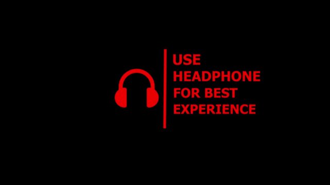 Use headphones for best experience text animation video. headphone icon animation.4k