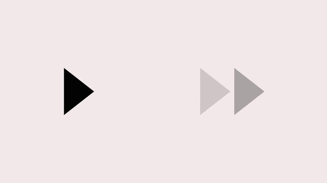 arrow icon concept animation right to left direction looping arrow loading and navigation symbol on black back ground arrow extending on black background.