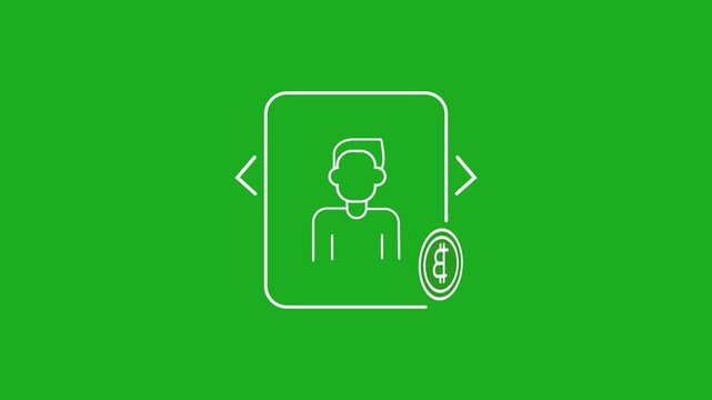 Trader line animation. Trader line animation of person trading bitcoin, perfect for financial presentations, cryptocurrency blogs, trading platforms, and educational videos. 4k 