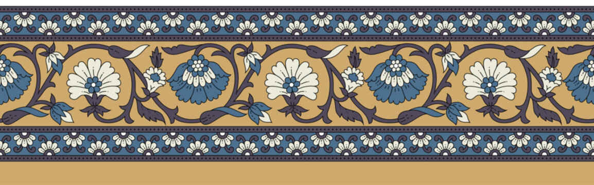  floral border pattern on muster background