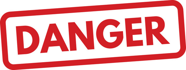 Fototapeta premium Danger stamp icon isolated on white background . Red danger stamp badge . Vector