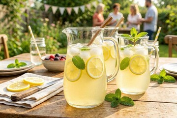Fototapeta premium Bright summer drink photography celebrating natural ingredients and homemade refreshments.