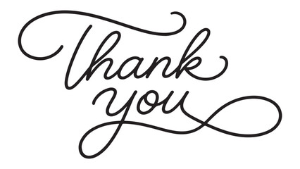 Elegant handlettered thankyou calligraphy isolated on white background perfect for greeting cards wedding invitations or professional business correspondence and social media © rayhanbd.net
