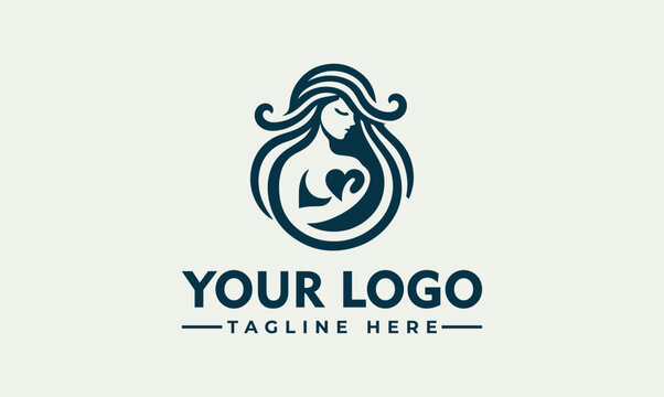 Aphrodite Goddess Vector Logo Illustration Featuring Elegant Woman Silhouette Design