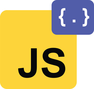 Javascript programming language illustration with coding and web development concept