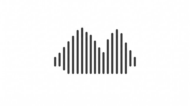 Audio wave equalizer icon representing sound levels. Digital sound visualization. Technology and audio equipment symbol.