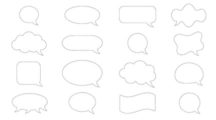 Fototapeta premium Collection of various speech bubbles and chat icons in outline style for communication