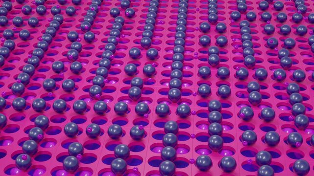 Modern geometric composition with bright neon colored spheres, abstract realistic 3D render, seamless digital animation, premium colorful visual background