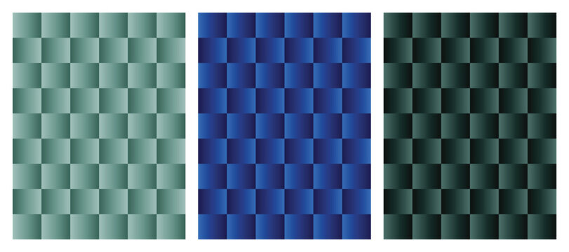 Abstract geometric seamless pattern in teal, blue, and gray. Modern digital texture with overlapping squares for design projects. Minimalist backdr...