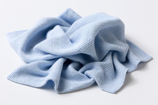 The Blue Cloth Crumpled in Soft Textured Studio Lighting for Still Life