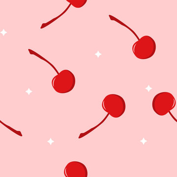 red cherry seamless background, suitable for wallpaper, banner, textile design, packaging design