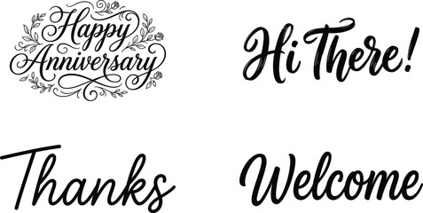 Elegant Black Cursive Text Designs for Invitations and Greetings © julfa