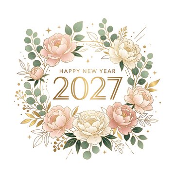 Happy New Year 2027 greeting card