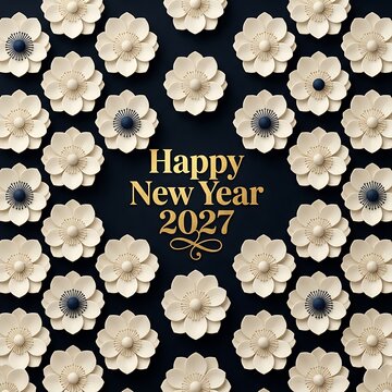 Happy New Year 2027 greeting card