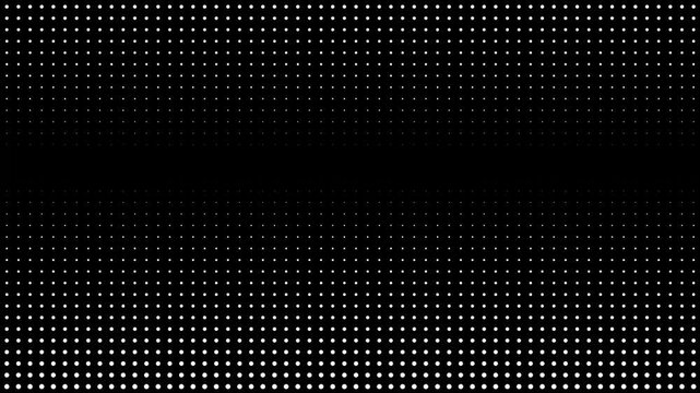 Black halftone dot gradient abstract background with fading dots loading animated pattern on transparent background
