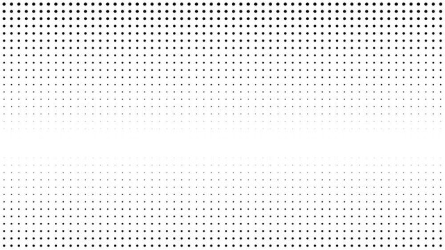 Black halftone dot gradient abstract background with fading dots loading animated pattern on transparent background