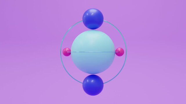 Modern abstract 3D render featuring vibrant spheres in bright neon colors, colorful geometric composition, premium digital design, seamless animation for creative backgrounds