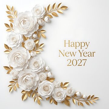 Happy New Year 2027 greeting card