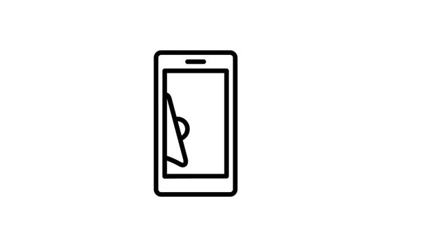 Phone mobile device social media advertising with loudspeakers animated icon for digital marketing business, promotion, advertisement, announce, influence, campaign. 4K video with alpha channel