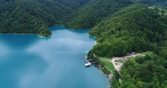 Scenic aerial view of Plitvice Lakes Croatia 