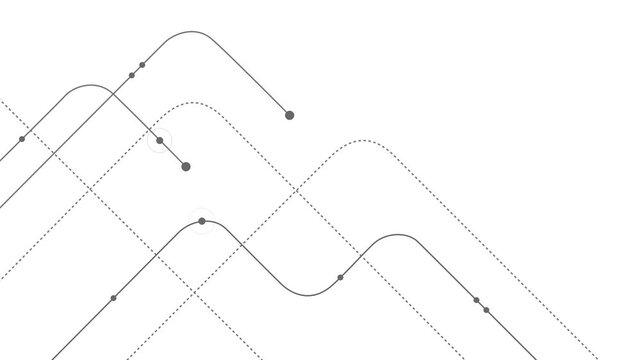Abstract geometric Circuit connect lines and dots.Simple technology graphic background.Motion graphics of network technology and Connection concept.