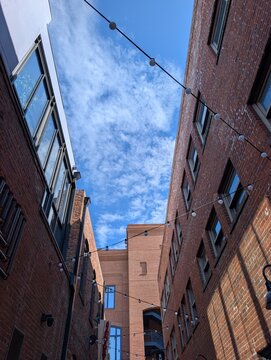 brick building in the city