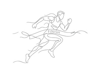 Obraz premium Hand holding tennis racket, classic line art illustration for sports game.