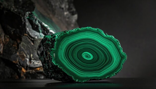 Massive Chunky Unpolished Malachite Gemstone Showing Concentric Green Bands