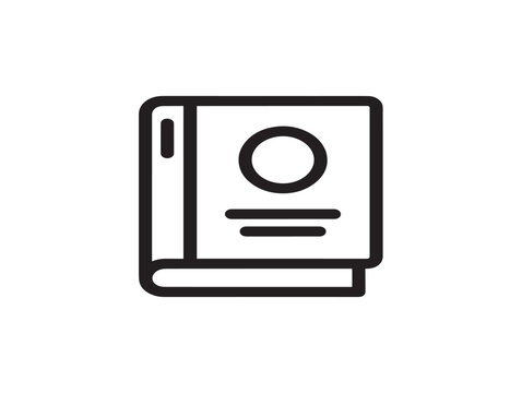Field guide icon. Book manual line art symbol. Education reference tool.