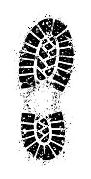 PNG Grunge boot print illustration design.