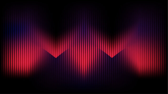 Abstract Red Glowing Sound Wave Background with Rainbow Light Equalizer Lines Colorful Digital Energy Pattern Vector Illustration