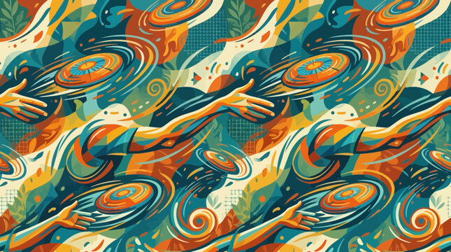 Colorful abstract human arms pattern.