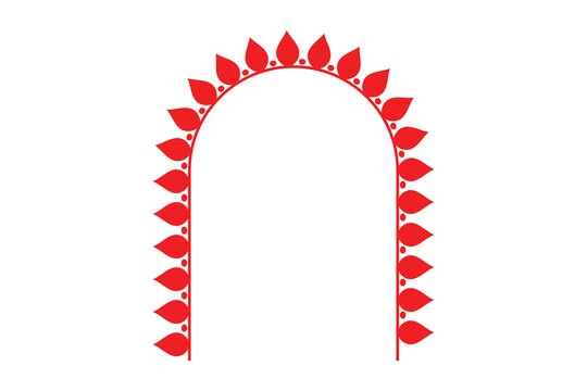 Durga puja border decoration design icon, Durga puja Diwali puja background icon, Puja border decoration, puja border background icon,