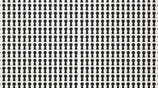 Many people icons in grid pattern.