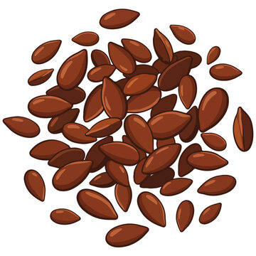 Brown Flaxseed Pile Illustration Isolated Vector