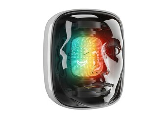 Obraz premium Abstract rainbow face sculpture