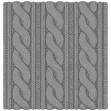 Grey Cable Knit Sweater Pattern Vector Texture