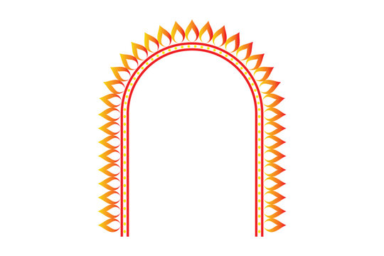 Durga puja border decoration design icon, Durga puja Diwali puja background icon, Puja border decoration, puja border background icon,